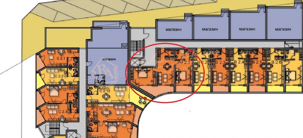 Апартамент с 2 спальнями, Luxor Garden House, г.Святой Влас