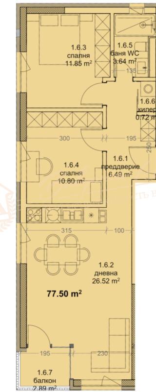 Апартамент с 2 спальнями в новом жилом доме рядом с Delta Planet Mall в г. Варна. Рассрочка!