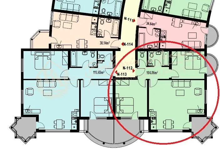 Апартамент с 2 спальнями, Negresko, Елените