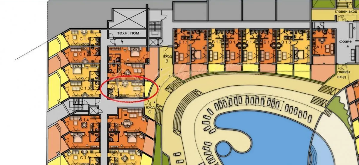 Студия, Luxor Garden House, г.Святой Влас