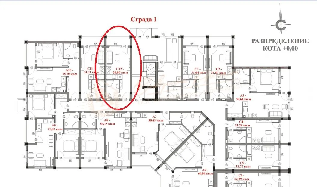 Студия, Villa Sardinia, г.Святой Влас