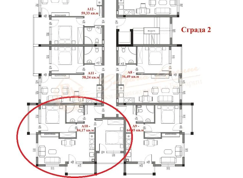 Апартамент с 2 спальнями,Villa Sardinia, г.Святой Влас