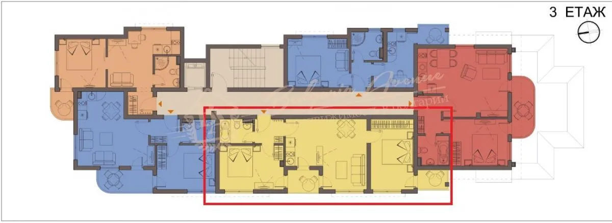 Апартамент с 2 спальнями, Mellia Vlas, г.Святой Влас