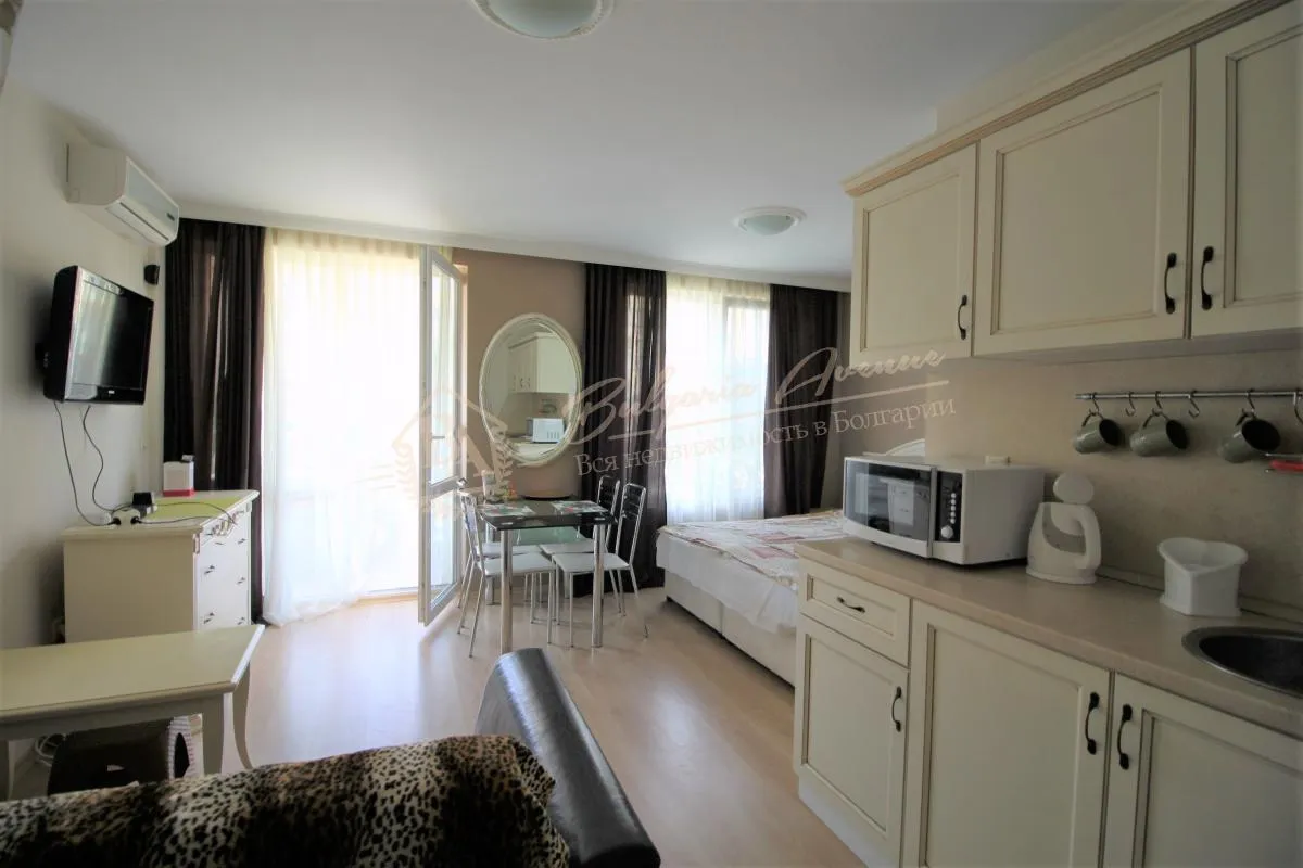 Студия, французские окна, ниша под спальню, у моря, к.Солнечный Берег