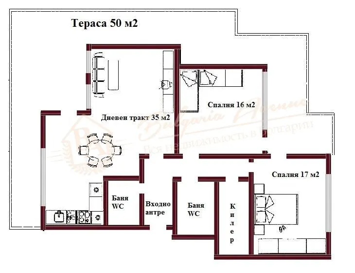 Новая, трехкомнатная квартира с парковокой в г.Варна