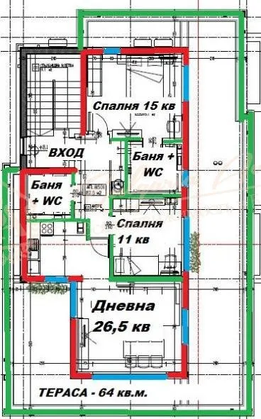 Трехкомнатная квартира с панорамой на море в элитном районе в г.Варна