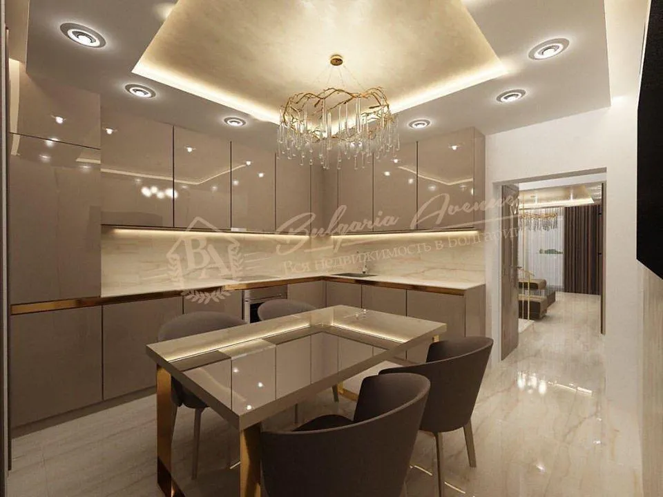 Трехкомнатная элитная квартира, дизайнерская мебель, вид на море, г.Варна