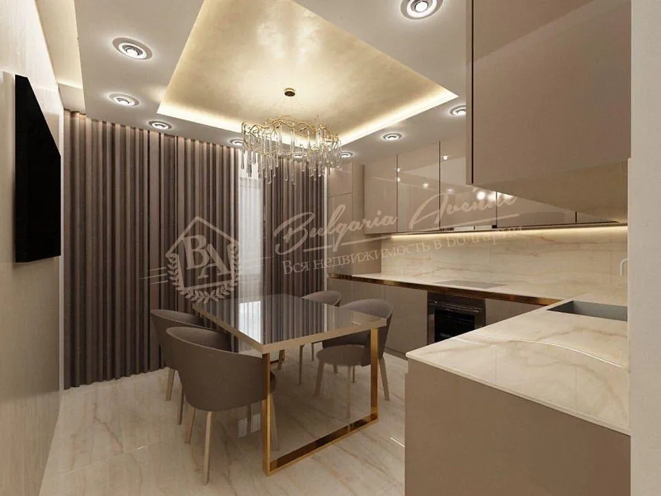 Трехкомнатная элитная квартира, дизайнерская мебель, вид на море, г.Варна