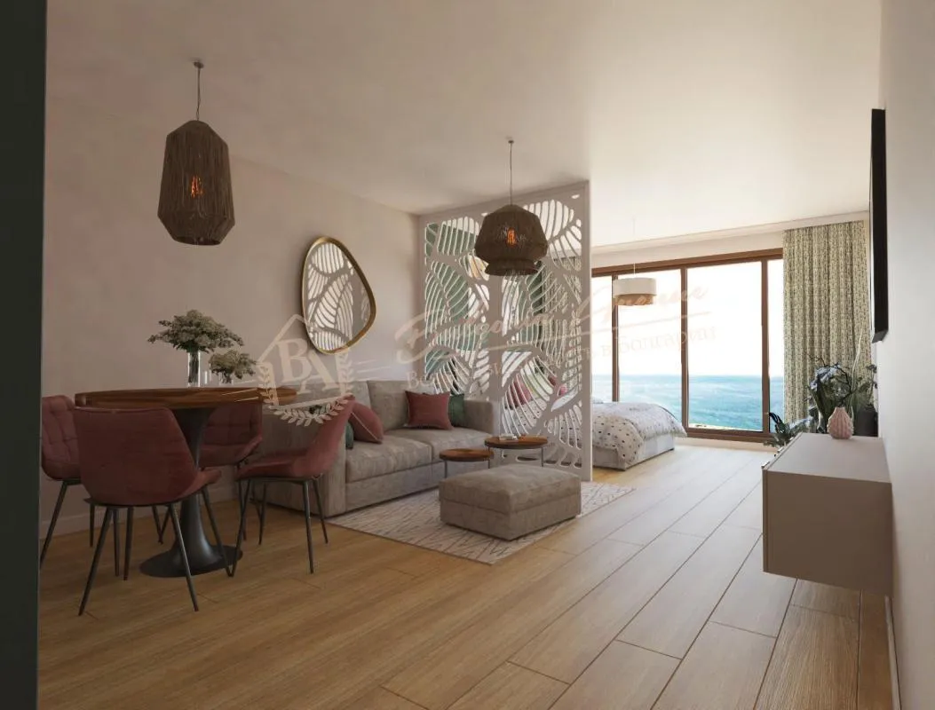 Квартира студия с панорамным видом на море вблизи курорта Святой Константин и Елена