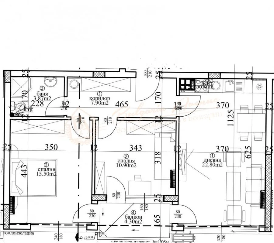 Трехкомнатная квартира в самом центре города Варна - от застройщика