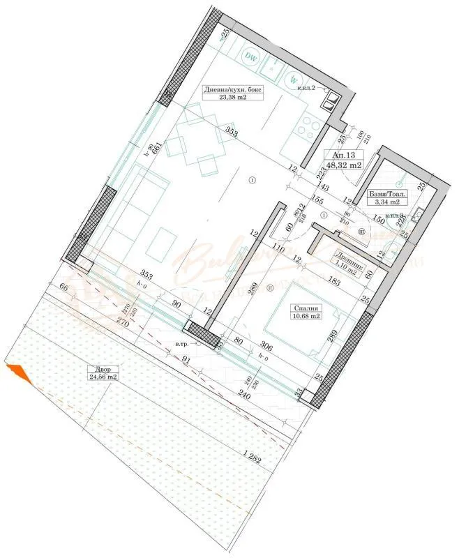 Квартира с одной спальней в тихом и спокойном месте г. Варна, недалеко от моря