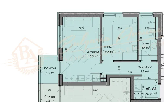 Продажа двухкомнатной квартиры в новом доме на этапе строительства в городе Варна, район Левски