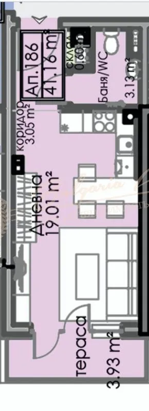 Студия в новом жк с полной инфраструктурой в современном жилом квартале в Бургасе