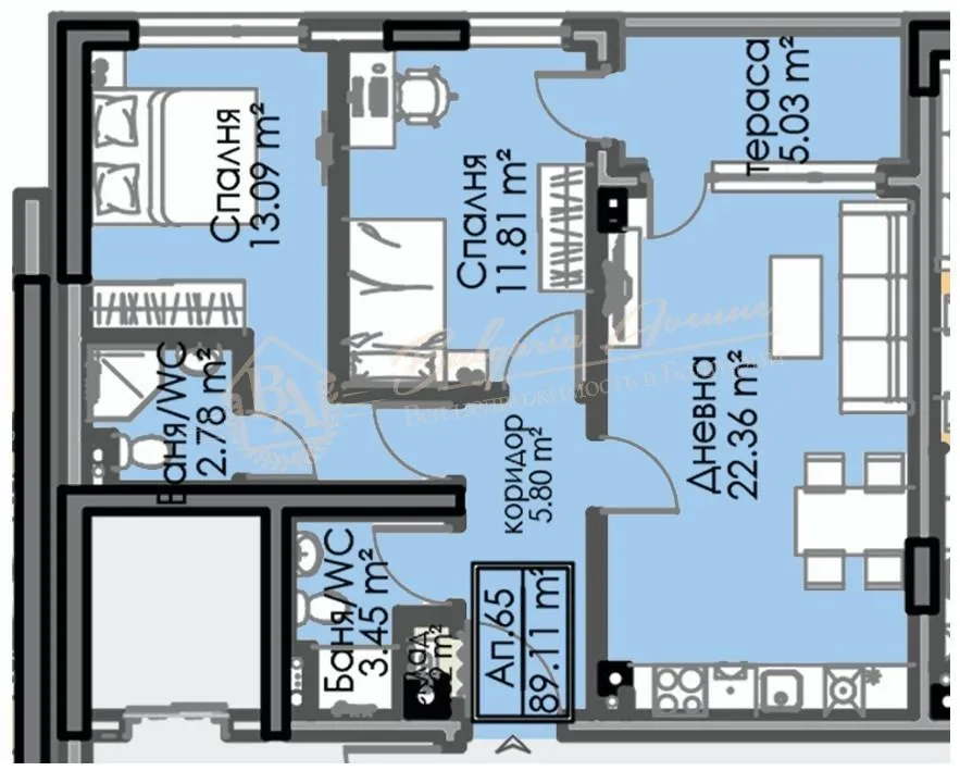 Новый жк в Бургасе: просторная трёхкомнатная квартира с рассрочкой от застройщика