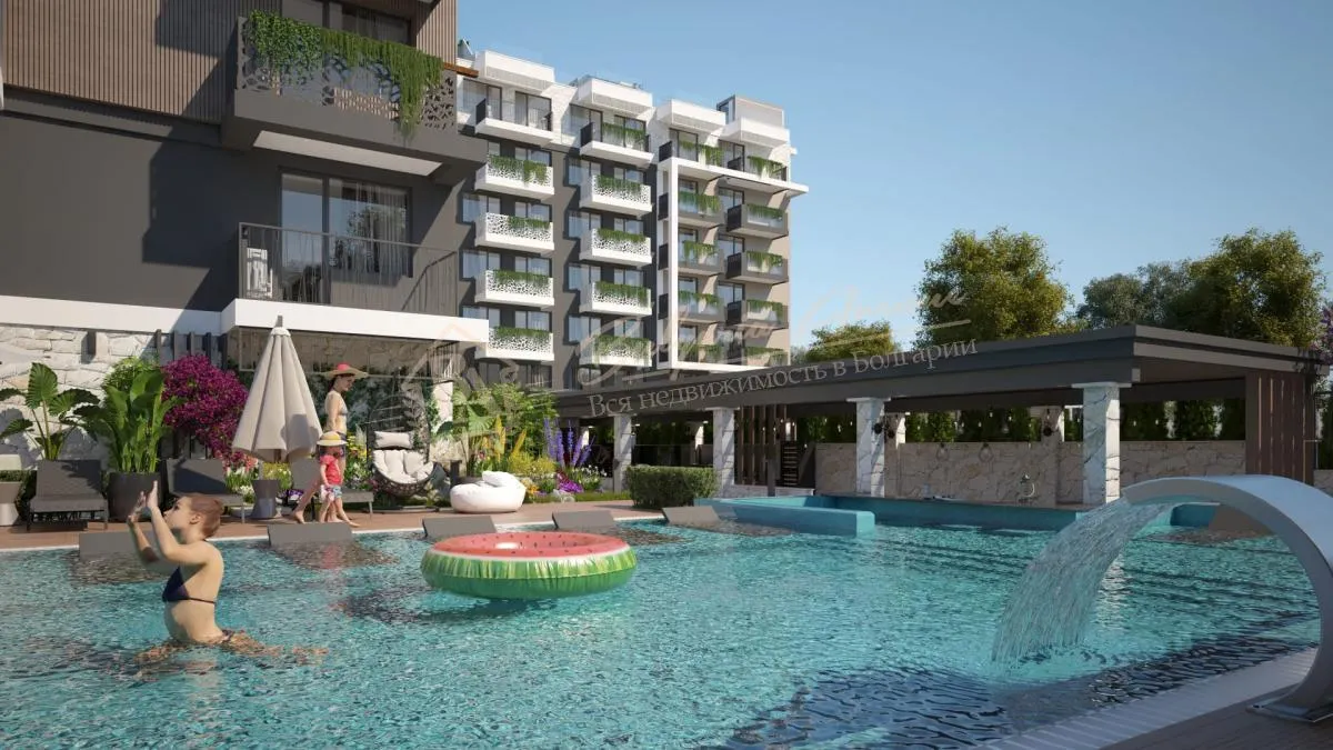 Новый апартамент с одной спальней в одном из лучших комплексов Солнечого берега